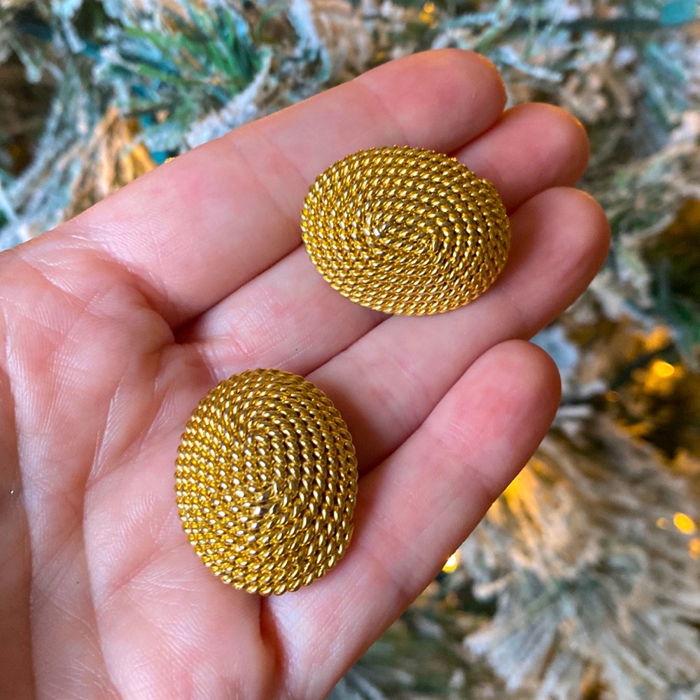 Vintage Style Gold Clip On Earrings